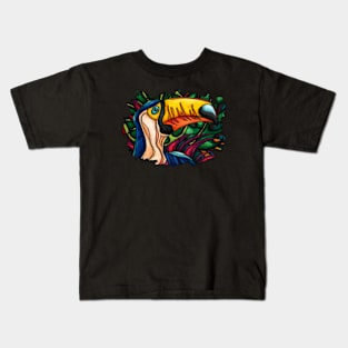 Toucan in tropical jungle Kids T-Shirt